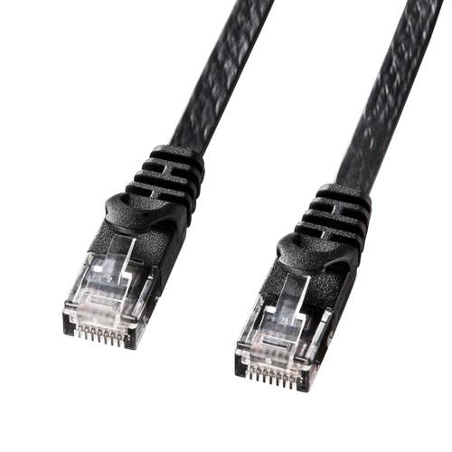 訳あり新品 フラットLANケーブル CAT6 0.5m ブラック パッケージにキズ、汚れあり LA-FL6-005BK サンワサプライ ネコポス対応｜esupply