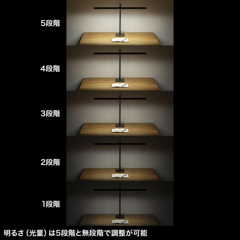 訳あり新品 デスクライト LED ライトスタンド 5段階調光 コンセント 1100ルーメン フレキシブル LED-DESK3BK サンワサプライ 外装に傷・汚れありの画像