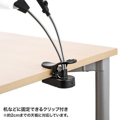 訳あり新品 スタンドルーペ 拡大鏡 レンズ径10cm LEDライト付き 2倍 4倍 箱にキズ、汚れあり LPE-01BK サンワサプライ｜esupply｜05