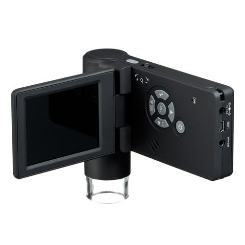 訳あり新品 マイクロスコープ モニター付き デジタル 顕微鏡 最大300倍 スタンド ハンディ 小型 箱にキズ、汚れあり LPE-05BK サンワサプライの画像