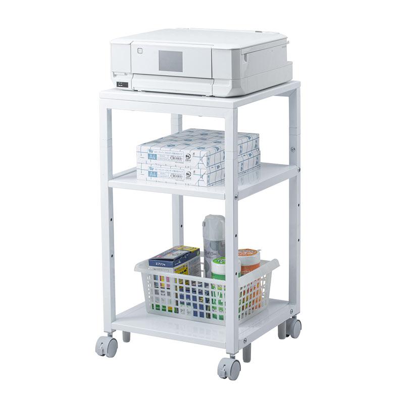 訳あり新品 プリンター台 プリンタスタンド スチール製 キャスター付 小型A4レーザープリンタ 幅40cm 奥行40cm LPS-T4040 サンワサプライ 外装に傷・汚れあり_1