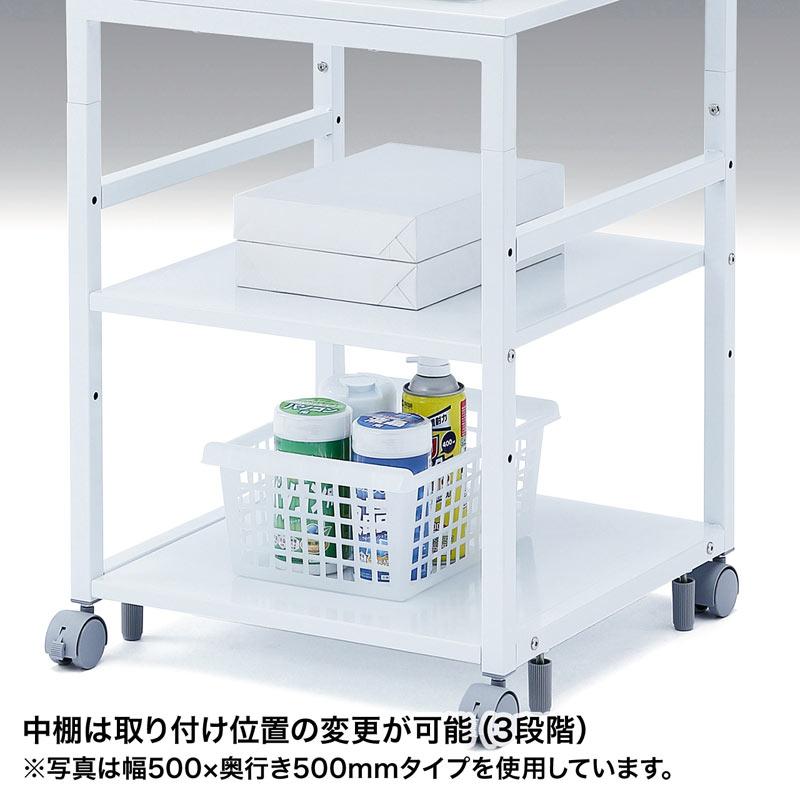 訳あり新品 プリンター台 プリンタスタンド スチール製 キャスター付 小型A4レーザープリンタ 幅40cm 奥行40cm LPS-T4040 サンワサプライ 外装に傷・汚れあり_4