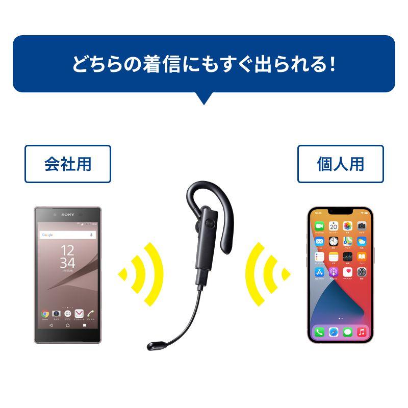 訳あり新品 ワイヤレスヘッドセット Bluetooth 片耳 外付けマイク付 MM-BTMH61BK サンワサプライ 外装に傷・汚れあり｜esupply｜04