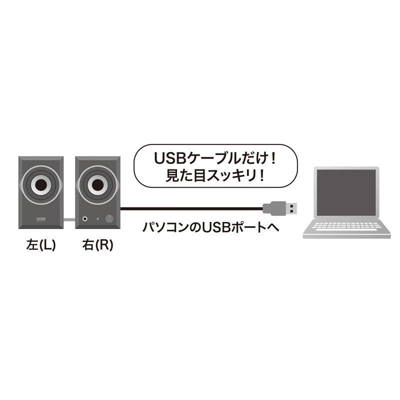 サンワサプライ ＵＳＢスピーカー 3W MM-SPU8BKN USB 1.1両規格対応 A 