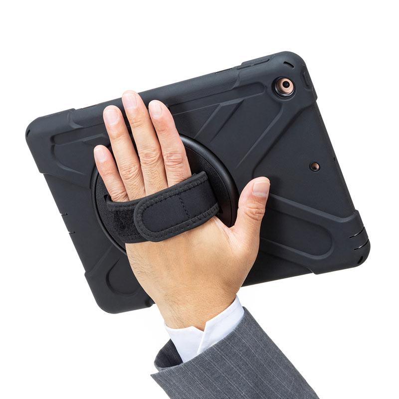 訳あり新品 タブレットケース 10.2インチiPad 耐衝撃 ハンドルつき スタンドつき ショルダーベルト付き PDA-IPAD1617BK サンワサプライ 外装に傷・汚れあり