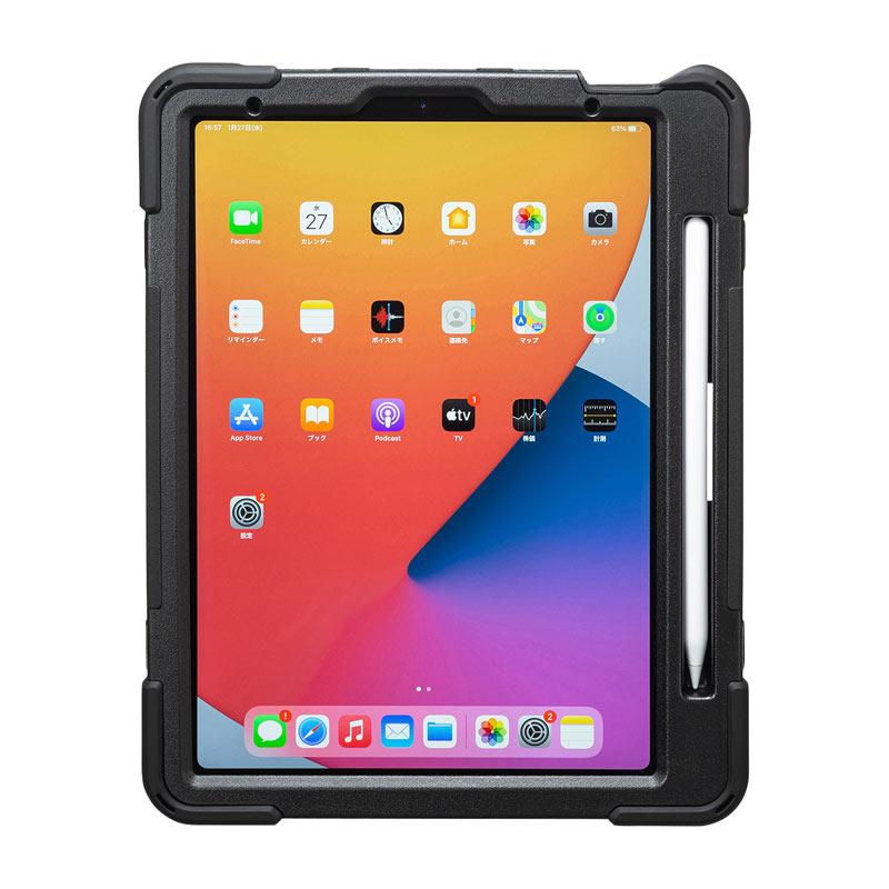 訳あり新品 iPad Air ケース 耐衝撃 ハンドル スタンド ショルダーベルト付き ブラック PDA-IPAD1717BK サンワサプライ 外装に傷・汚れあり
