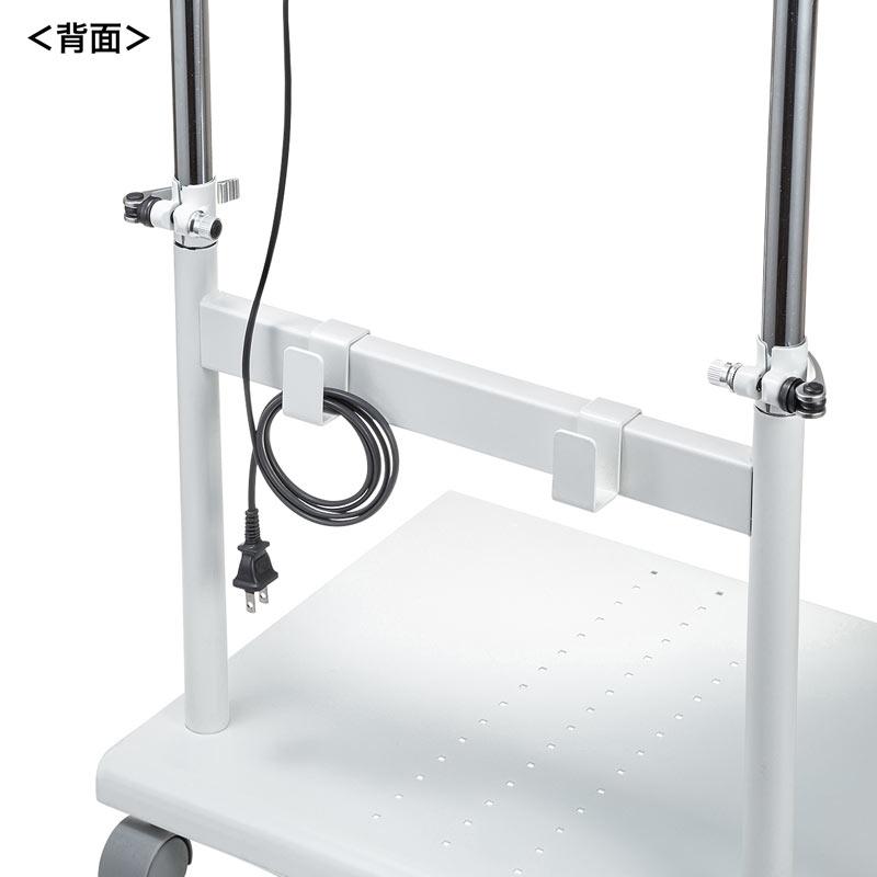 訳あり新品 プロジェクター台 高さ調整 中棚/下棚 トレー ケーブルフック付き 耐荷重15kg デスク下 PR-17 サンワサプライ 外装に傷・汚れありの画像