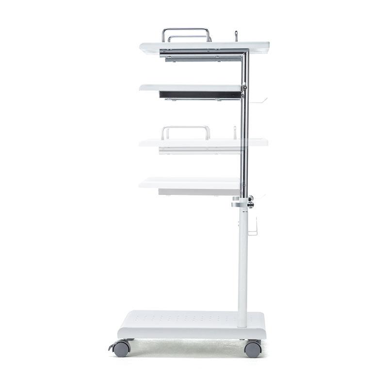 訳あり新品 プロジェクター台 高さ調整 中棚/下棚 トレー ケーブルフック付き 耐荷重15kg デスク下 PR-17 サンワサプライ 外装に傷・汚れありの画像