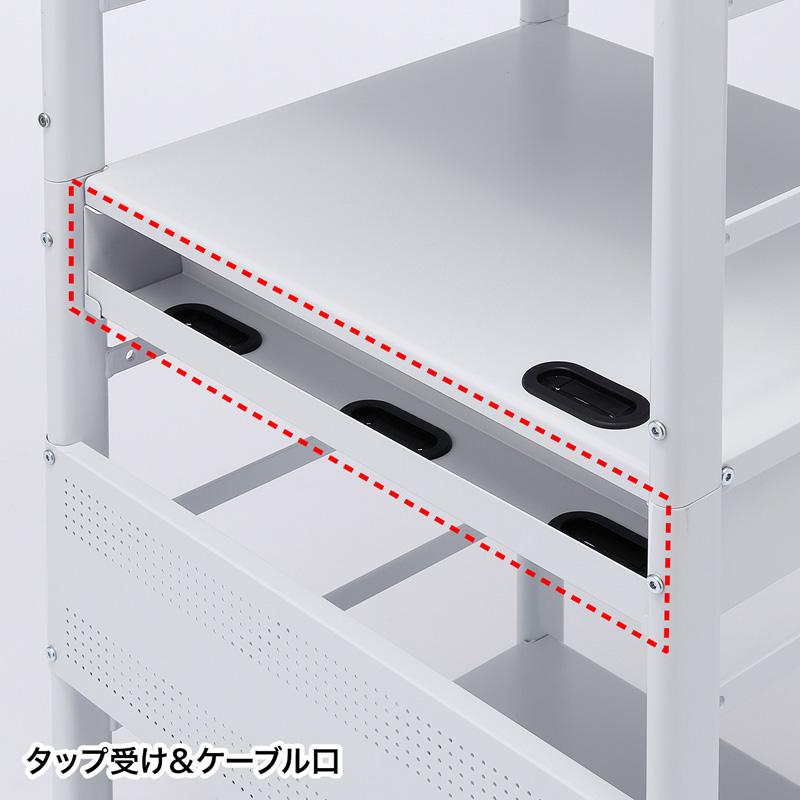 訳あり新品 パソコンラック デスク オフィス向け W638×H1330mm Middleタイプ RAC-S600M サンワサプライ 外装に傷・汚れあり_6