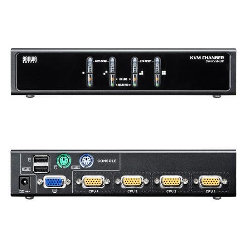 訳あり新品 パソコン自動切替器 4:1 PS/2 USB両対応 SW-KVM4UP サンワサプライ 箱にキズ、汚れあり_3