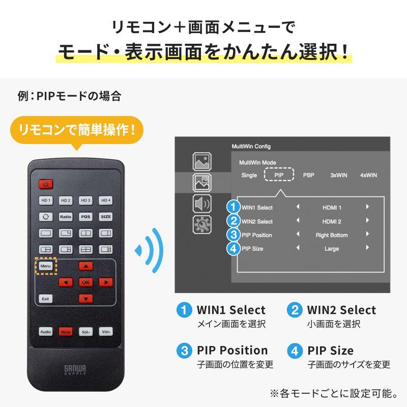 SANWA SUPPLY（サンワサプライ） 訳あり新品 HDMI切替器 4入力1出力 4 