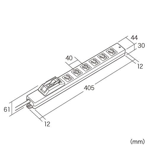 安いアウトレットストア 訳あり新品 安全ブレーカータップ オフィス 工場用 3Pプラグ 6個口 5m TAP-BR36A-5 サンワサプライ 箱にキズ、汚れあり