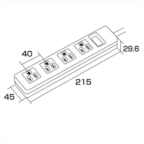 訳あり新品 電源タップ 3P 4個口 2.5m マグネット付 TAP-N3425MGN サンワサプライ 箱にキズ、汚れあり|イーサプライ PayPayモール店|01