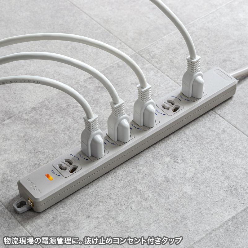 訳あり新品 電源タップ マグネット固定 防雨型プラグ 延長コード 2P&3P両対応 ポッキンプラグ付 TAP-PP36-5 サンワサプライ 外装に傷・汚れあり_8
