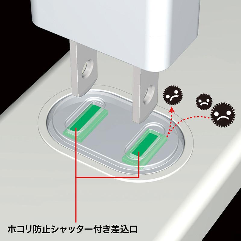 訳あり新品 電源タップ 2P 6個口 5m トラッキング対策 ホコリ防止 TAP-TSH65N サンワサプライ 外装 にキズ、汚れあり｜esupply｜02