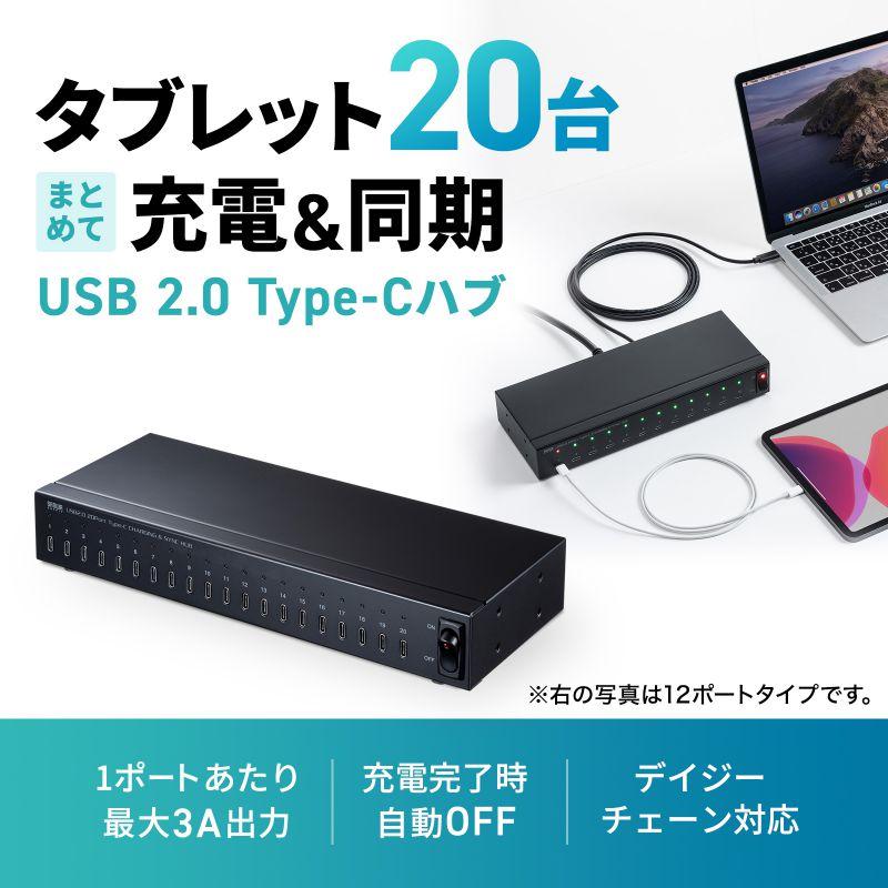 訳あり新品 USB2.0 Type-C 20ポートハブ USB-2THCS20N サンワサプライ 外装に傷・汚れあり_1