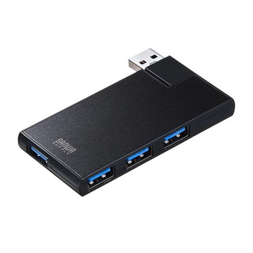 訳あり新品 USB3.0ハブ 4ポート ブラック USB-3HSC1BK サンワサプライ 外装パッケージにキズ、汚れあり ネコポス対応