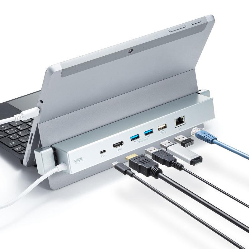 訳あり新品 Surface用ドッキングステーション USBハブ USB3.2 Gen2 HDMI LANポート USB-3HSS6S サンワサプライ 外装に傷・汚れあり_1