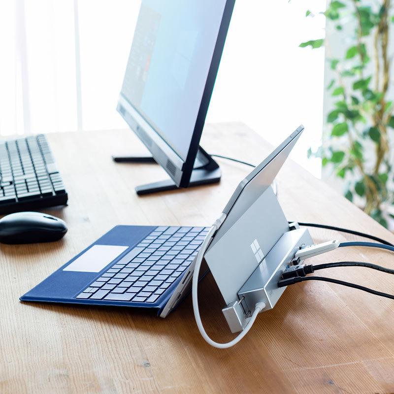 訳あり新品 Surface用ドッキングステーション USBハブ USB3.2 Gen2 HDMI LANポート USB-3HSS6S サンワサプライ 外装に傷・汚れあり_10