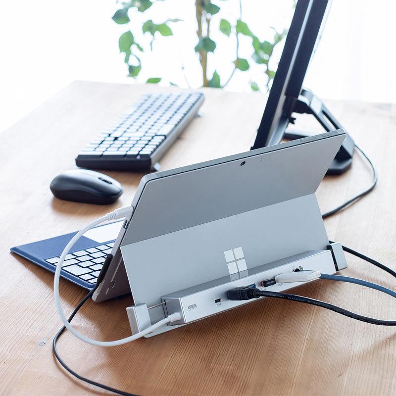 訳あり新品 Surface用ドッキングステーション USBハブ USB3.2 Gen2 HDMI LANポート USB-3HSS6S サンワサプライ 外装に傷・汚れあり_9