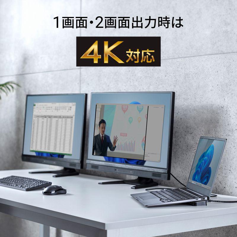 訳あり新品 ドッキングステーション USBタイプC接続 HDMI×3画面出力 USB-CVDK13 サンワサプライ 外装に傷・汚れあり_2