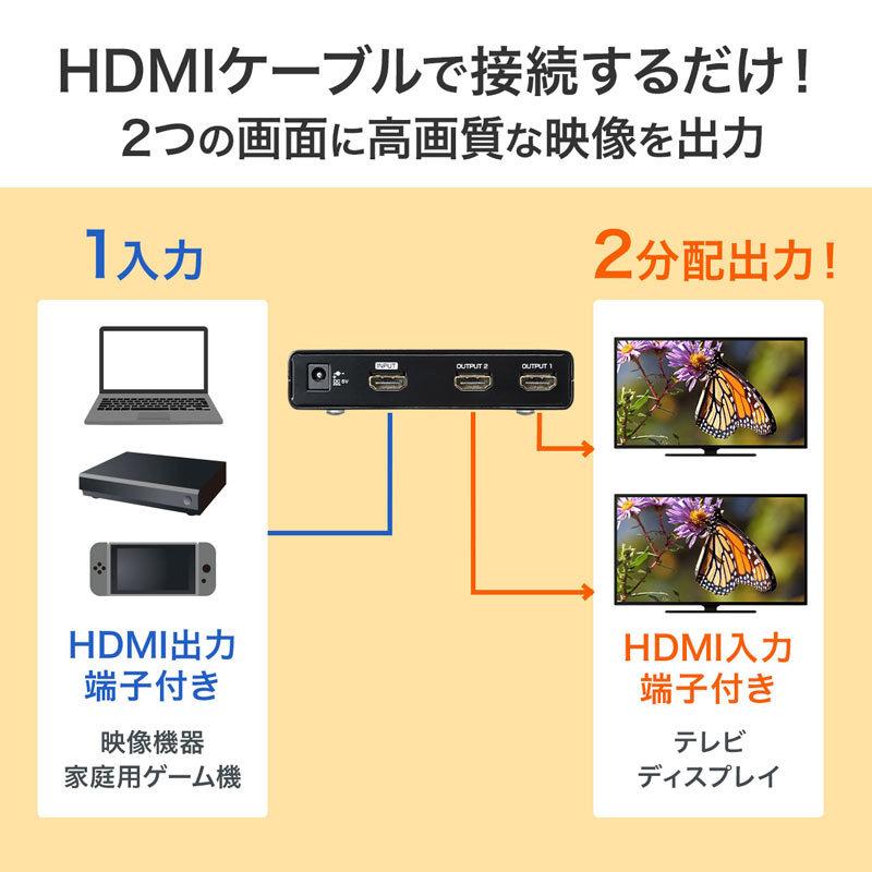 訳あり新品 HDMI分配器 2分配 4K/60Hz HDR対応 VGA-HDRSP2 サンワサプライ 外装にキズ、汚れあり｜esupply｜04