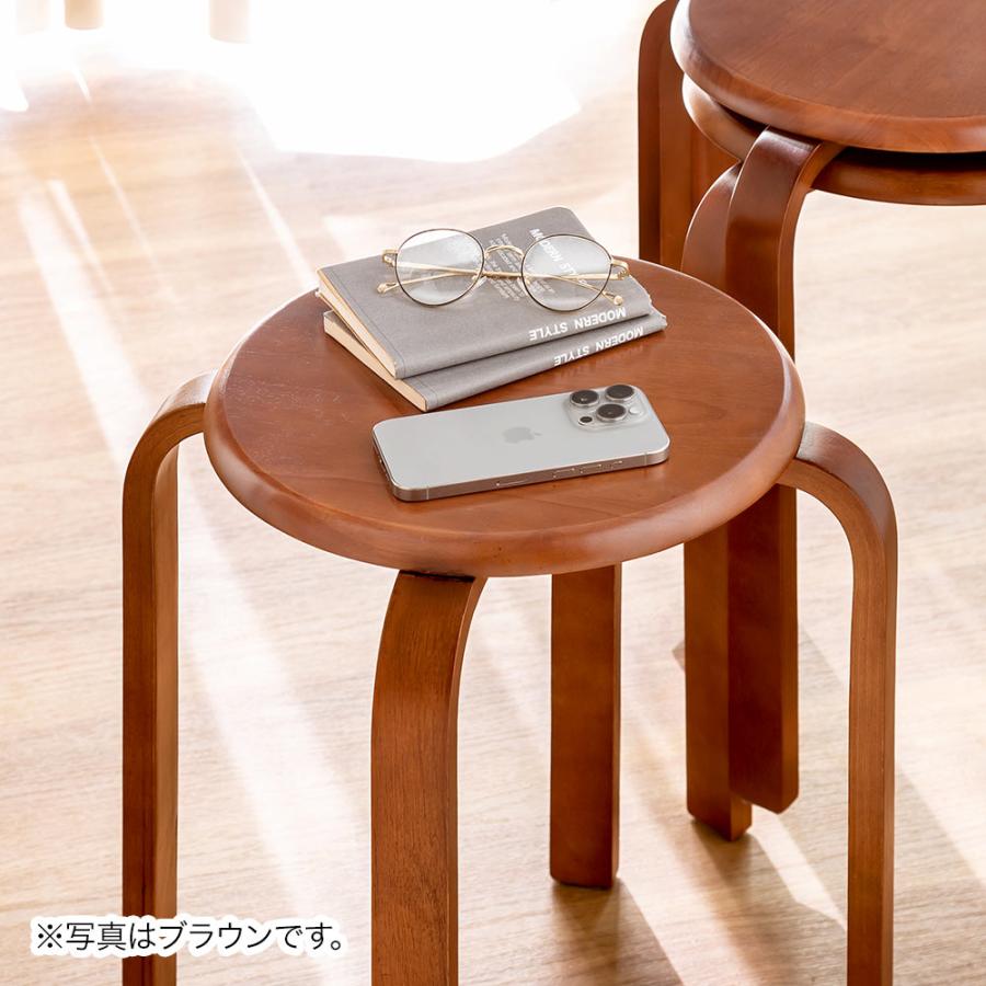 イーサプライ（e-supply） スツール 木製 2脚セット 天然木 丸椅子