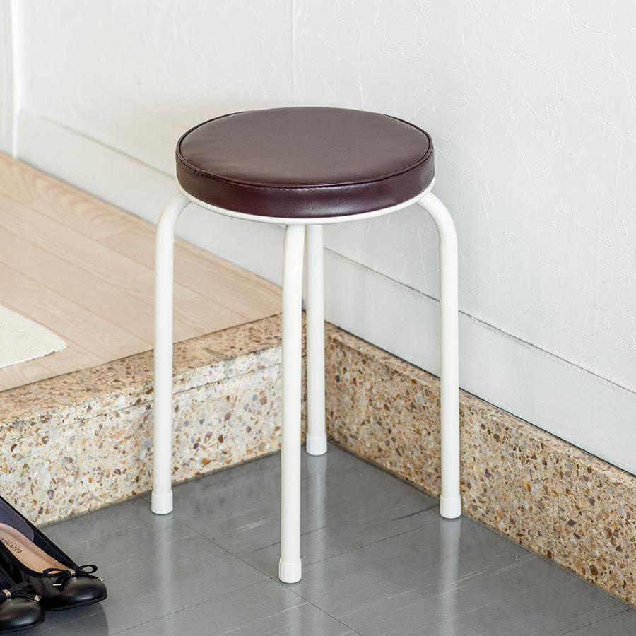 イーサプライ スツール 丸椅子 座面クッション付 軽量 コンパクト 高さ