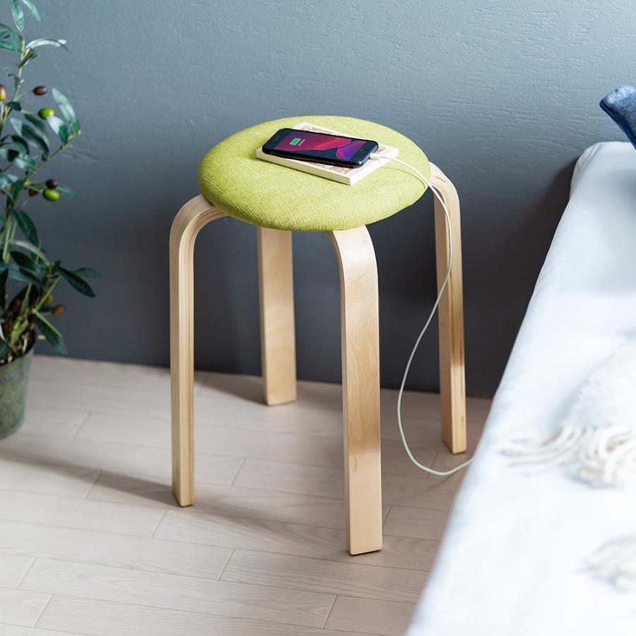イーサプライ スツール 木製 完成品 丸椅子 ファブリック イーサプライ スツール 木製 完成品 丸椅子 ファブリック