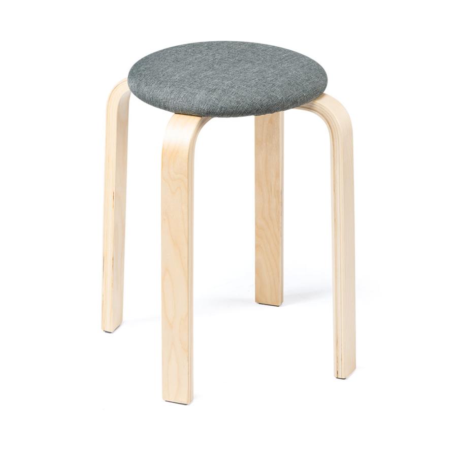 イーサプライ（e-supply） スツール 木製 完成品 丸椅子 ファブリック