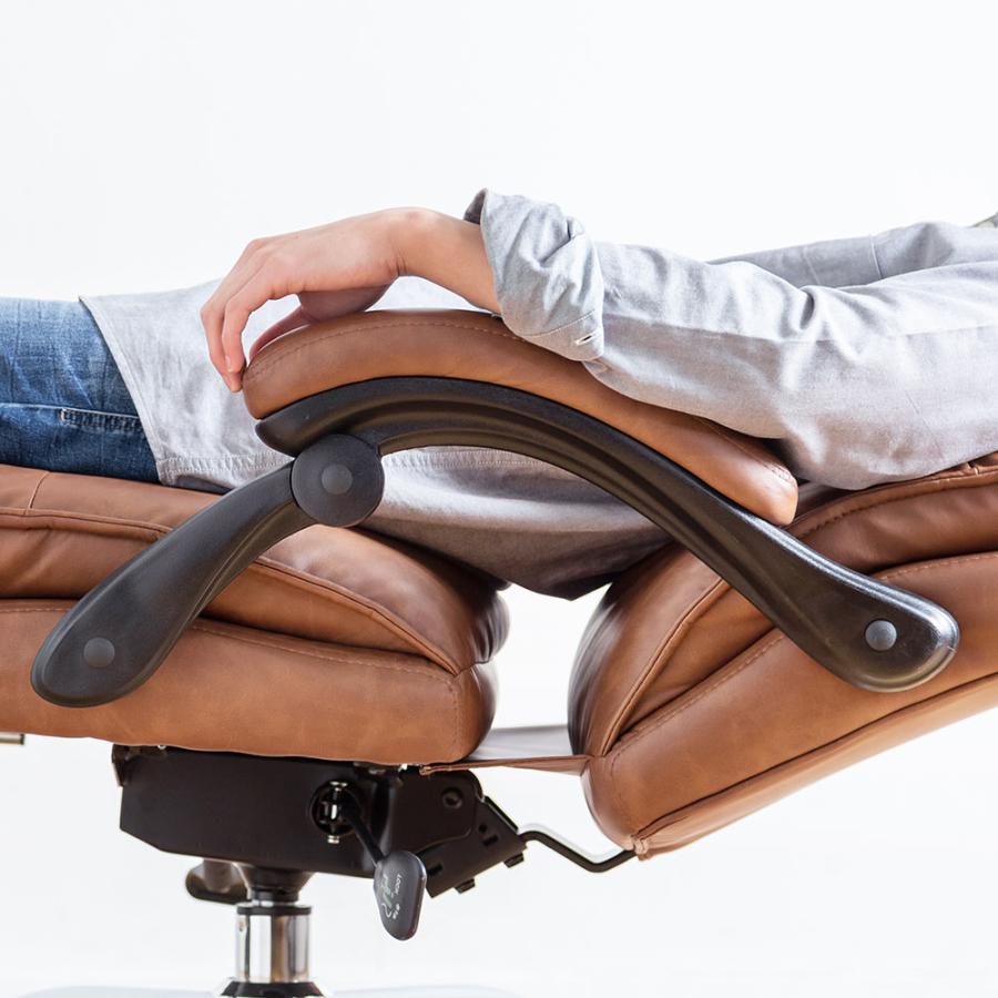 イーサプライ リクライニングチェア 寝れる オットマン付