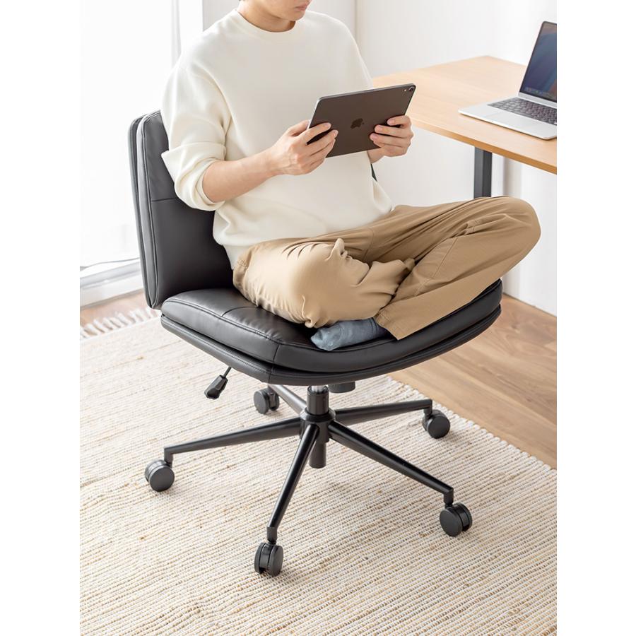 イーサプライ（e-supply） あぐらチェア ソファチェア 幅広座面64cm