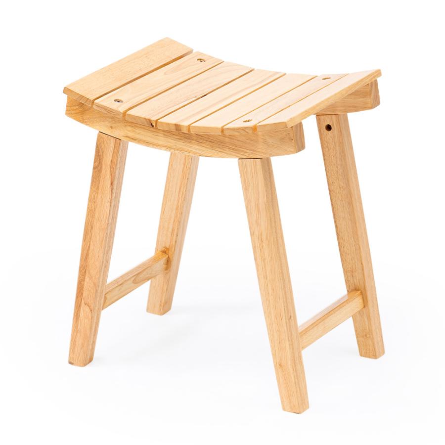 スツール 木製 天然木 四角 玄関 椅子 ベンチ カーブ座面 座り心地 