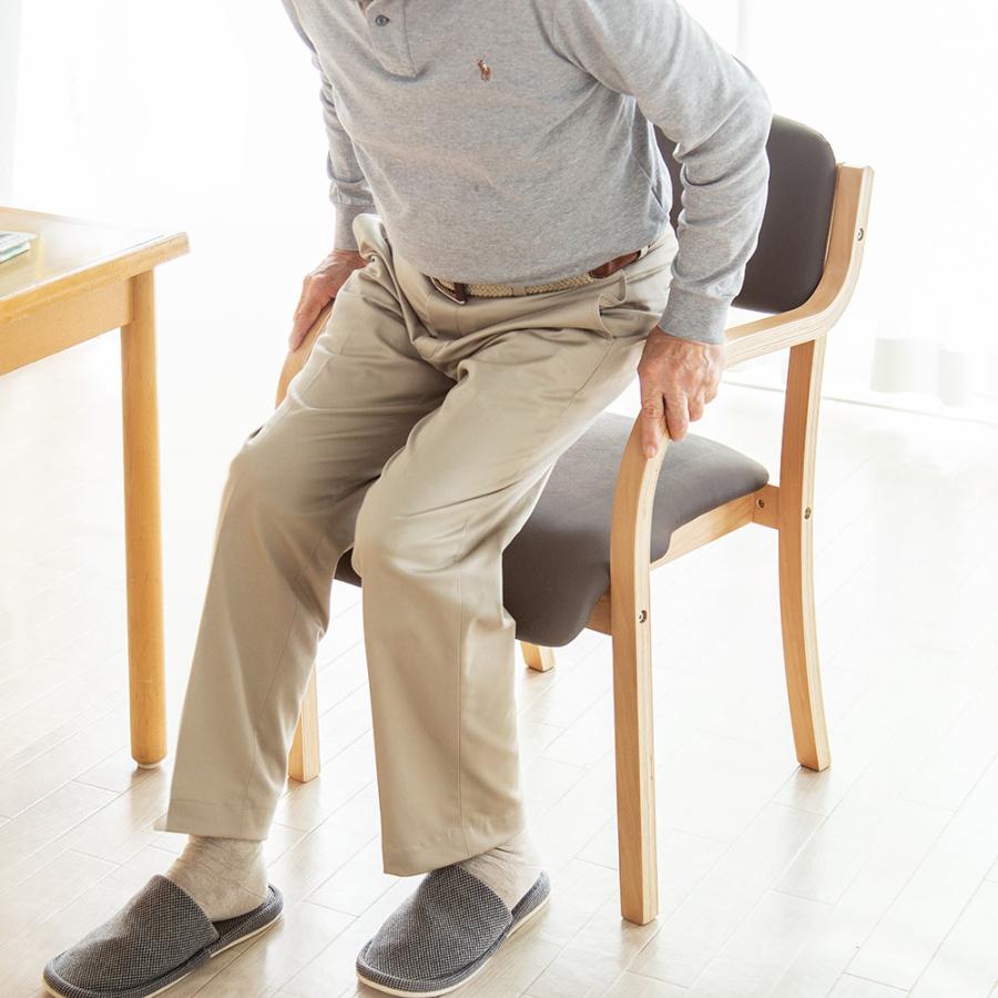 イーサプライ（e-supply） 介護椅子 ダイニング スツール 背もたれ