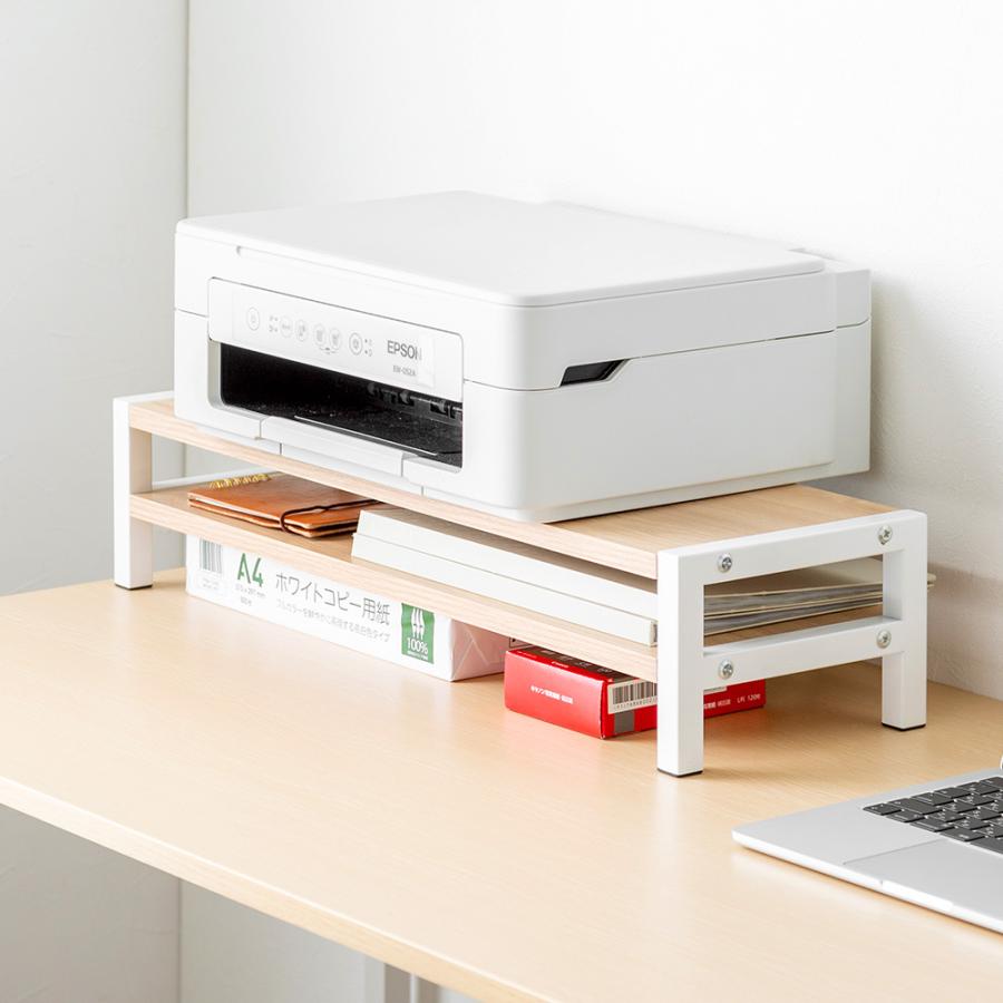 イーサプライ（e-supply） モニター台 卓上 2段 60cm 机上ラック 木製