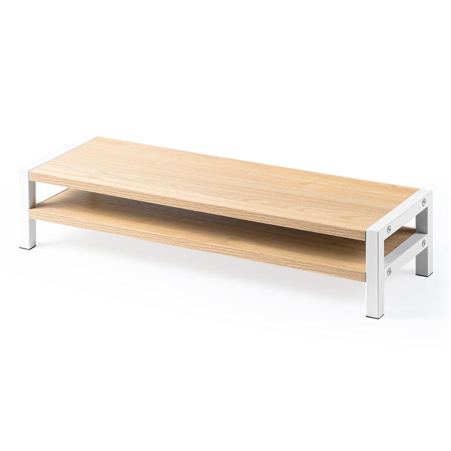 イーサプライ（e-supply） モニター台 卓上 2段 60cm 机上ラック 木製