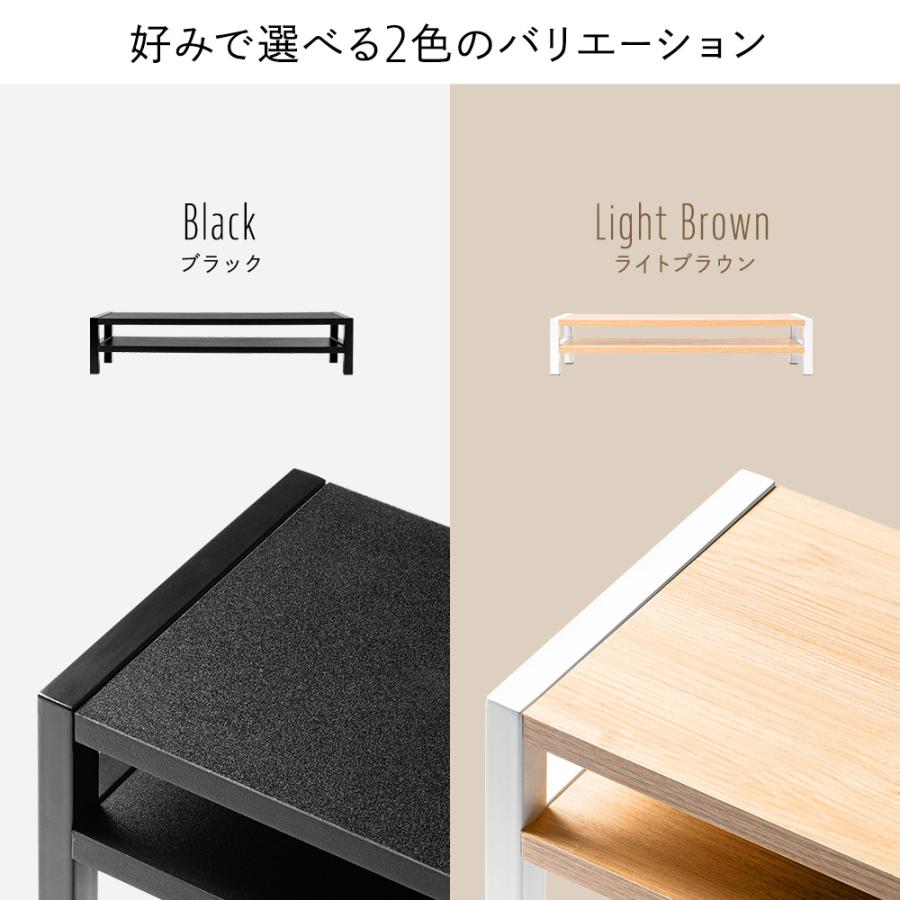 イーサプライ（e-supply） モニター台 卓上 2段 60cm 机上ラック 木製