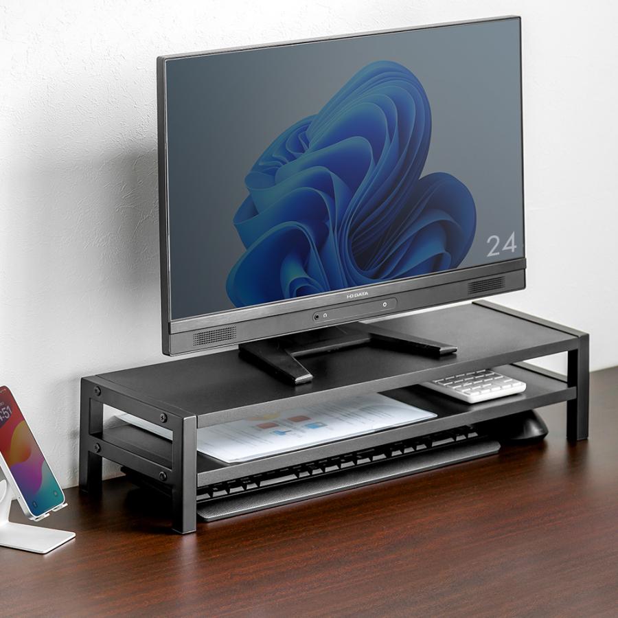 イーサプライ（e-supply） モニター台 卓上 2段 60cm 机上ラック 木製