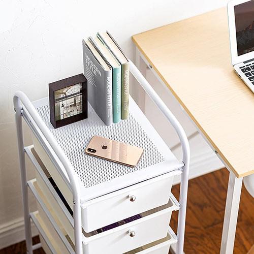 イーサプライ（e-supply） 引き出しワゴン 4段 キャスター付 収納