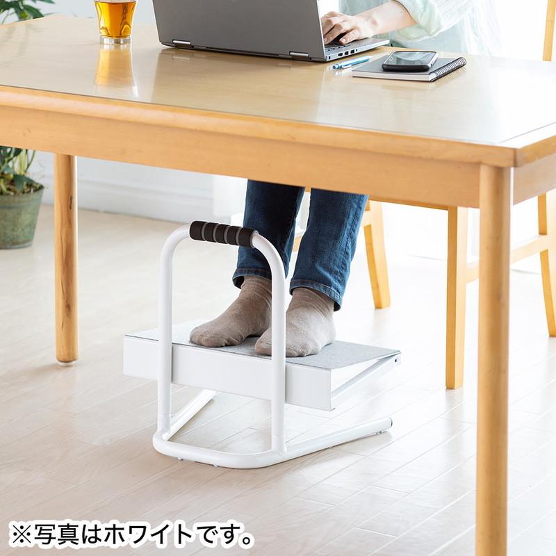 フットレスト 足置き台 高さ6段階調整 オフィス テレワーク 椅子・デスク下 靴・スリッパ収納 ブラウン EEX-FR004GY|esupply|10