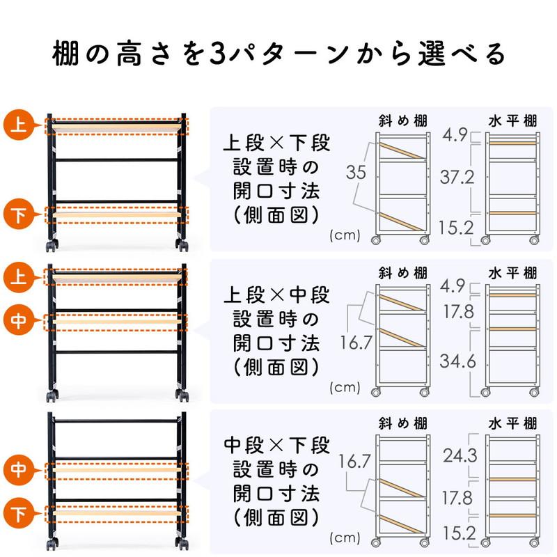 イーサプライ（e-supply） ファイルワゴン 2段 キャスター付 PCワゴン