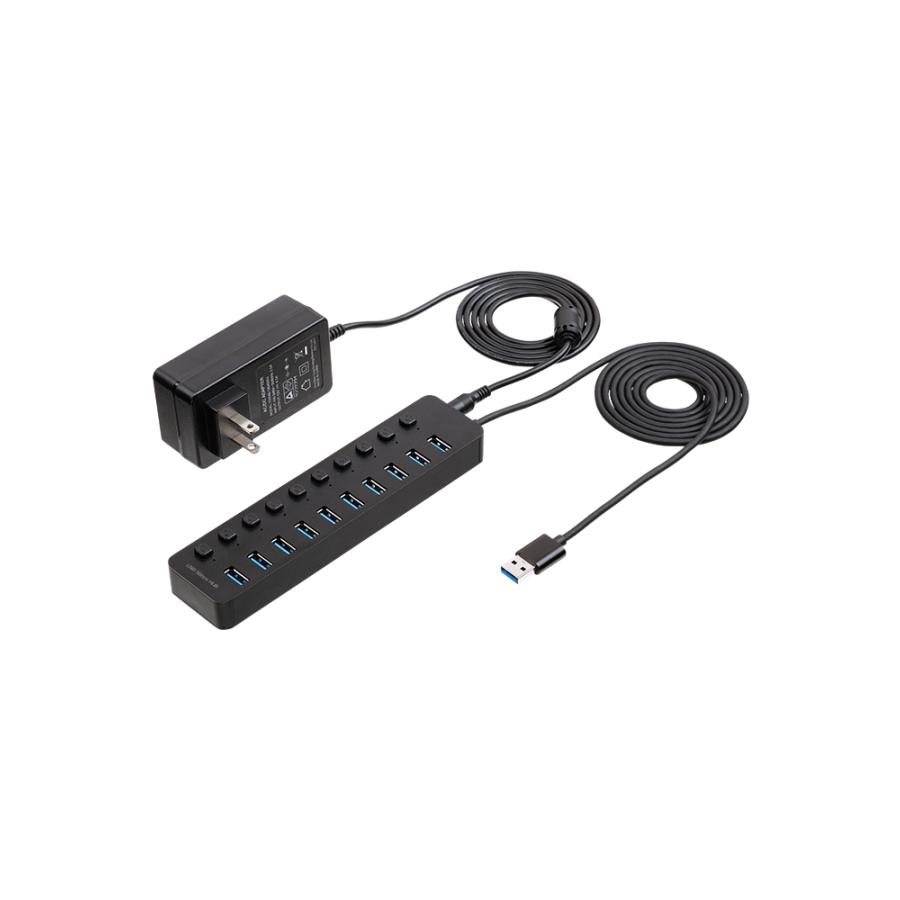 イーサプライ（e-supply） USBハブ 10ポート ACアダプタ付 個別