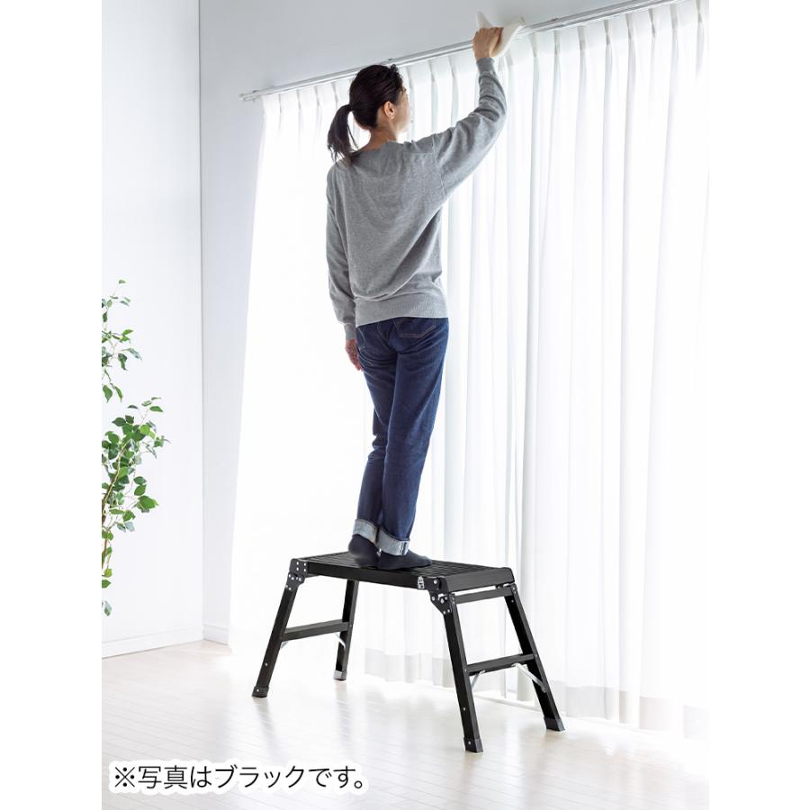 イーサプライ（e-supply） 足場台 脚立 軽量 76cm 幅広 ワイド 洗車台