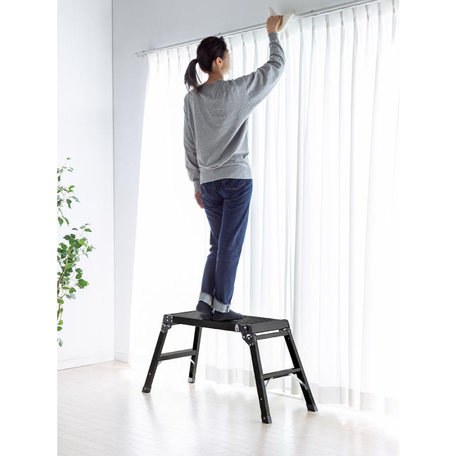 イーサプライ（e-supply） 足場台 脚立 軽量 76cm 幅広 ワイド 洗車台