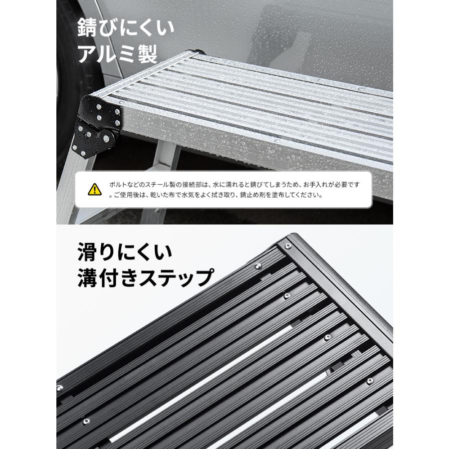 イーサプライ（e-supply） 足場台 脚立 軽量 76cm 幅広 ワイド 洗車台