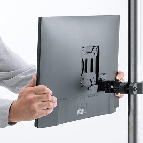 イーサプライ モニターアーム アームのみ ポール取付 支柱