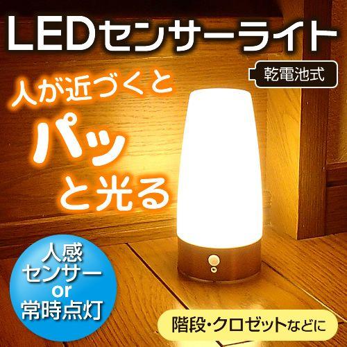 人感センサーライト LED 電池式 屋内 置き型 足元灯 玄関灯 電球色 配線不要 EEXLEDSR01 EEXLEDSR01イー