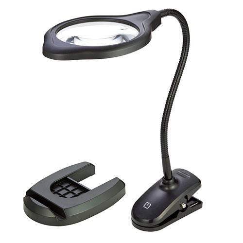 イーサプライ 拡大鏡 LEDライト付き アーム スタンド 置き型 イーサプライ 拡大鏡 LEDライト付き アーム スタンド 置き型