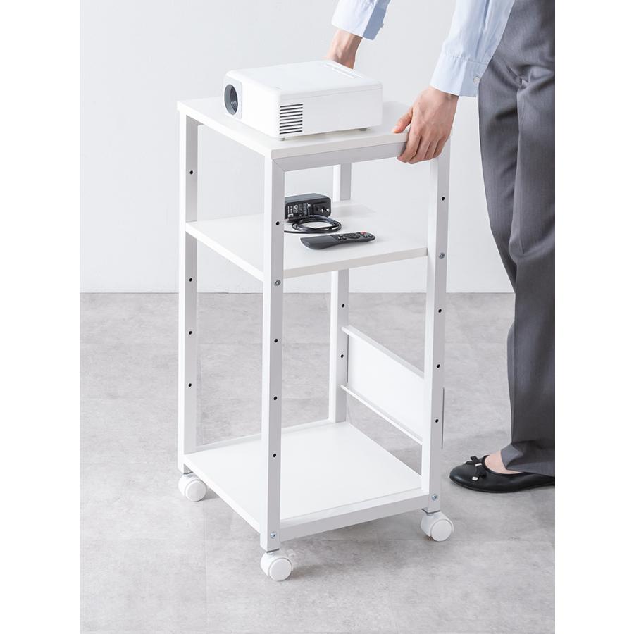 イーサプライ（e-supply） サイドテーブル キャスター 移動式 3段 収納