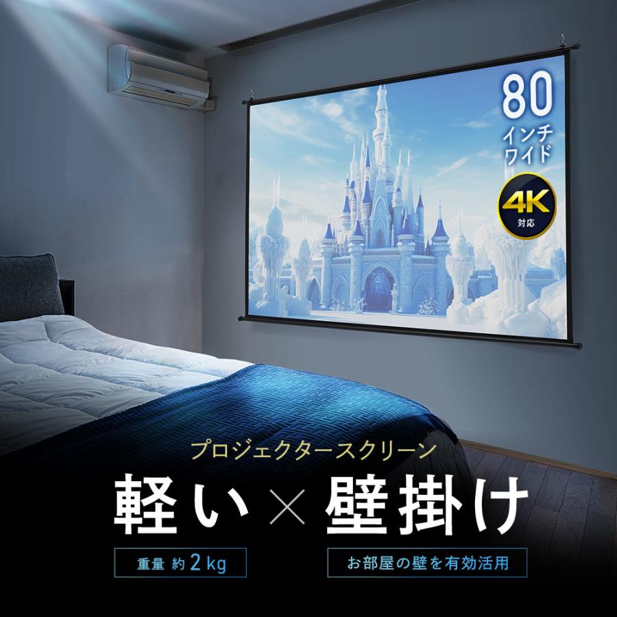 イーサプライ プロジェクタースクリーン 80インチ ワイド 軽量 イーサプライ プロジェクタースクリーン 80インチ ワイド 軽量